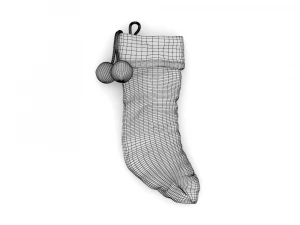 Stocking Holiday Time White PBR Low-poly 3D Model
