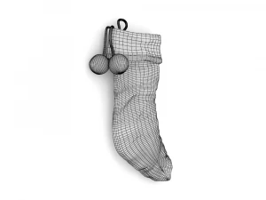 Stocking Holiday Time White PBR Low-poly 3D Model
