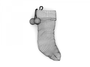 Stocking Holiday Time White PBR Low-poly 3D Модель