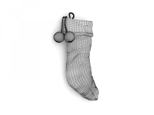 Stocking Holiday Time White PBR Low-poly 3D Модель
