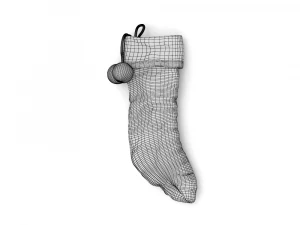 Stocking Holiday Time White PBR Low-poly 3D Model