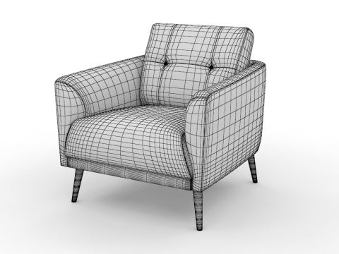 Armchair PBR Model 3D