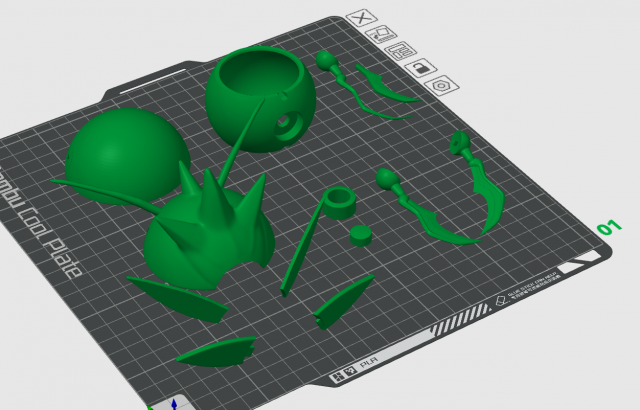 Pokeball scyther pokemon Model Cetak 3D .c4d .max .obj .3ds .fbx .stl .blend