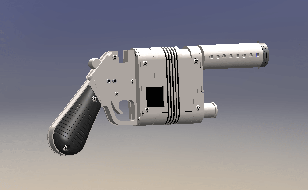blaster 3D 프린트 모델 .c4d .max .obj .3ds .fbx .stl .blend 