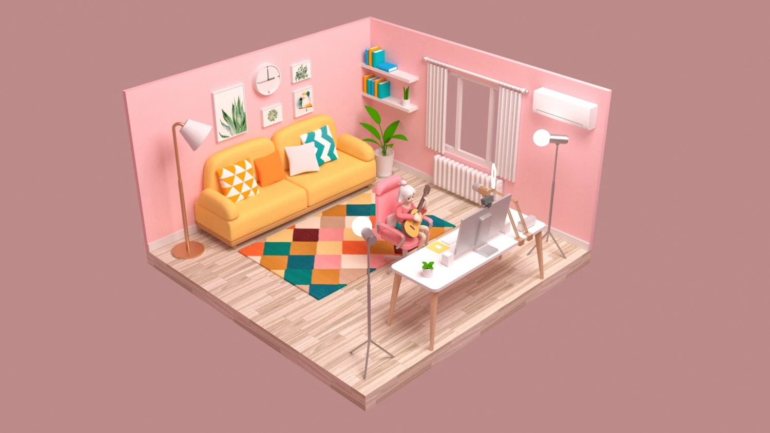 bjroom 3D Model .c4d .max .obj .3ds .fbx .stl .blend 