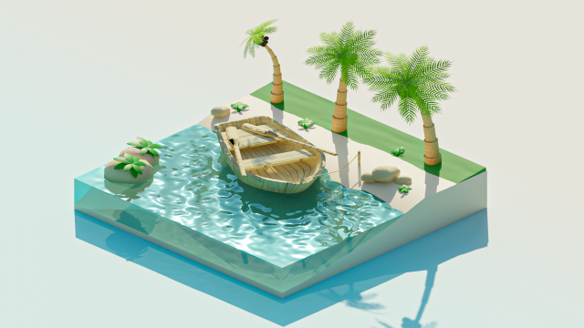 boat 3D 模型 .c4d .max .obj .3ds .fbx .stl .blend 