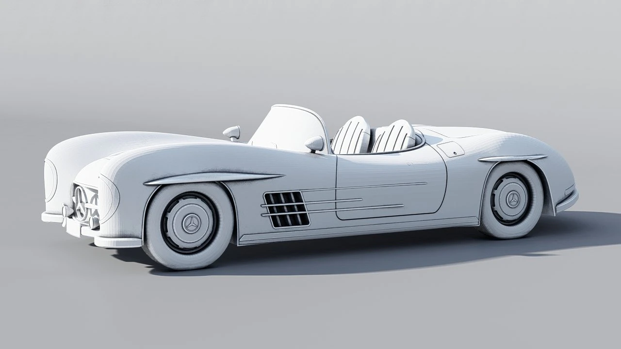 mercedes luxury car 3D Print Model .c4d .max .obj .3ds .fbx .stl .blend 