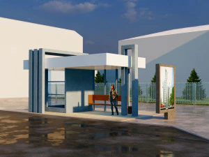 автобусная остановка 3D Модель