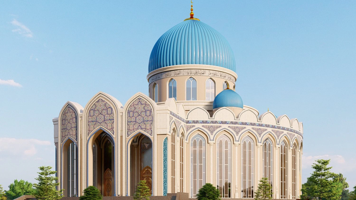 muslim mosque uzbekistan 3D Model .c4d .max .obj .3ds .fbx .stl .blend