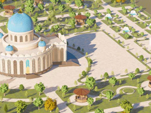 muslim mosque uzbekistan 3D Model