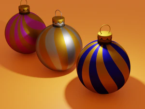 bola Natal yang cerah Model 3D