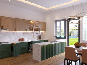 Kitchen Teal color 3D Модель
