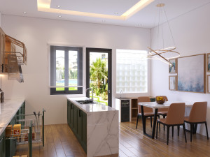 Kitchen Teal color 3D 模型