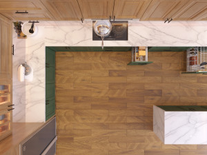 Kitchen Teal color 3D 模型