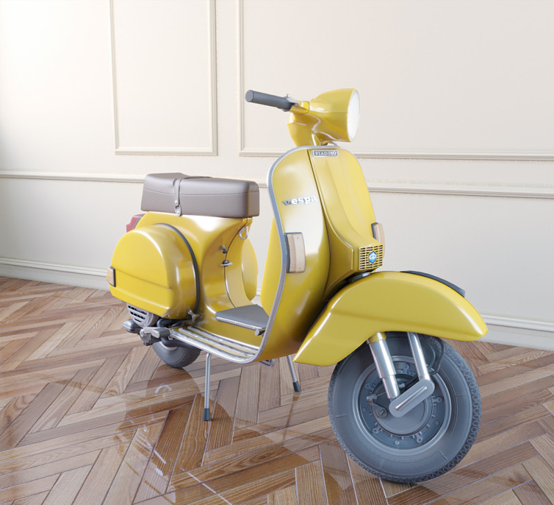 Vespa 001 Modelo 3D .c4d .max .obj .3ds .fbx .stl .blend 