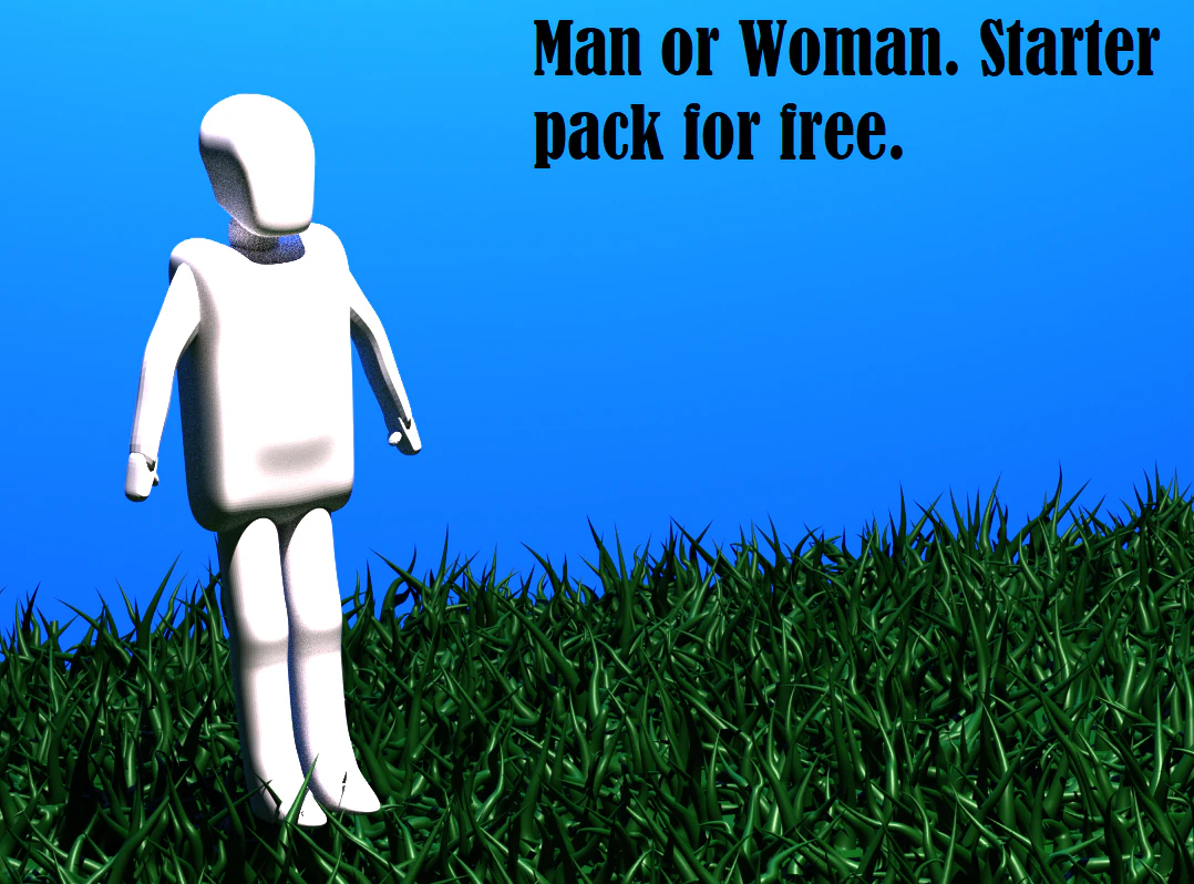 man or woman starter pack for free 3D Model .c4d .max .obj .3ds .fbx .stl .blend