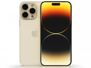 iPhone 14 Pro Max Dorado Modelo 3D