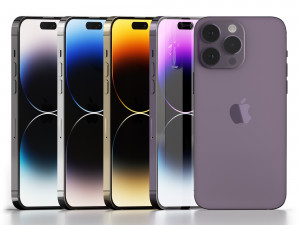 IPhone 14 Pro Max 4 Color Options Modelo 3D