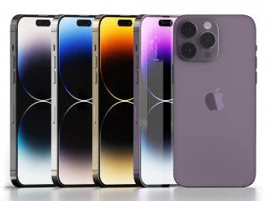 IPhone 14 Pro Max 4 Color Options 3D Model