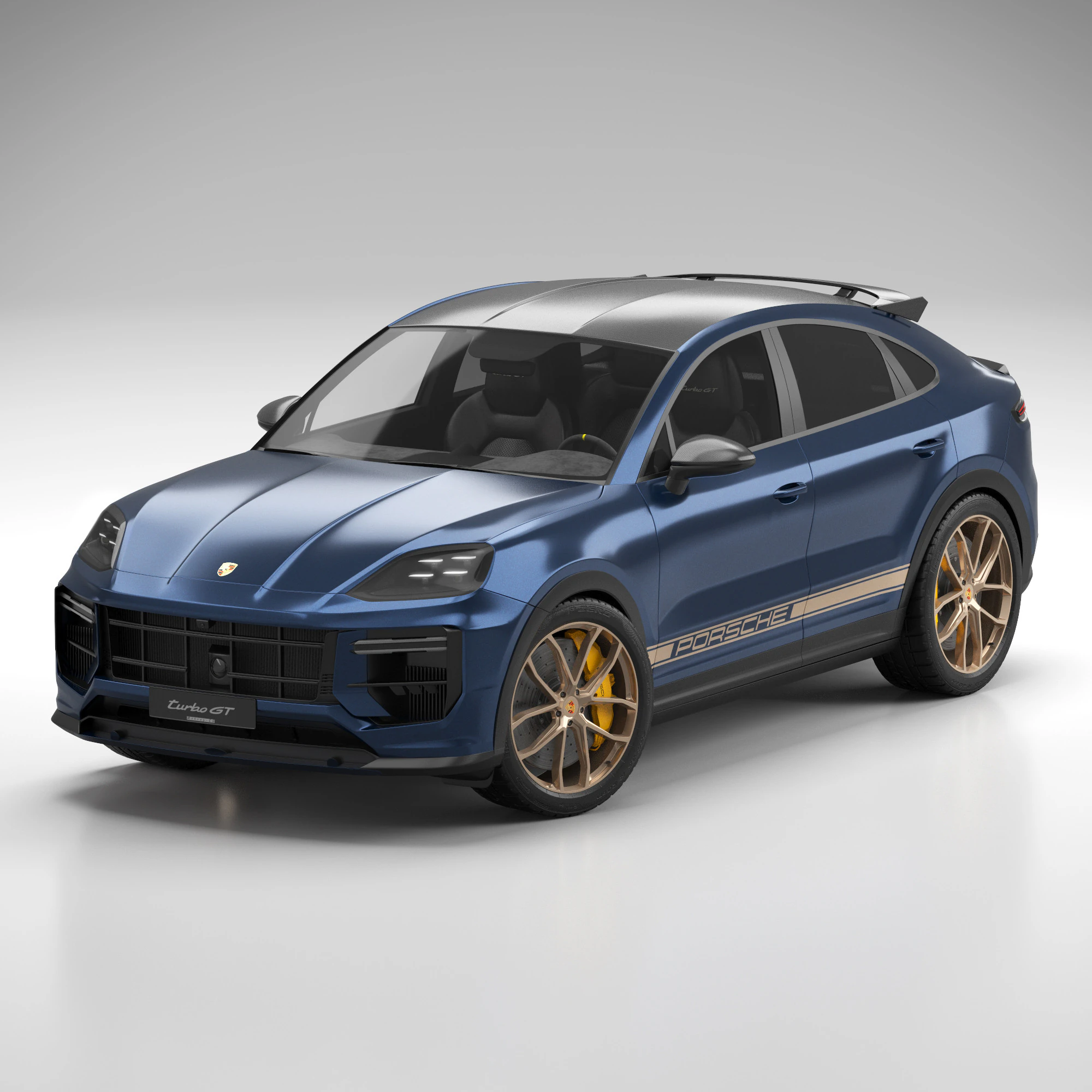 Porsche Cayenne Turbo GT 2024 - Blue Metallic 3D Model .c4d .max .obj .3ds .fbx .stl .blend 