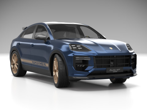 Porsche Cayenne Turbo GT 2024 - Blue Metallic Model 3D