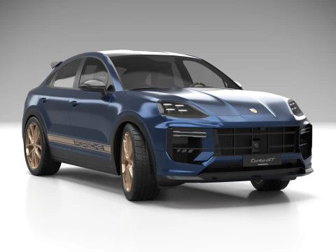 Porsche Cayenne Turbo GT 2024 - Blue Metallic 3D Model