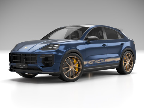 Porsche Cayenne Turbo GT 2024 - Blue Metallic Model 3D