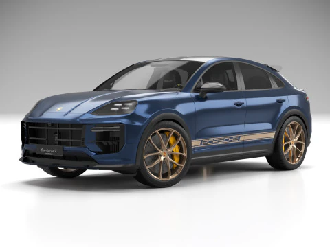 Porsche Cayenne Turbo GT 2024 - Blue Metallic 3D Model