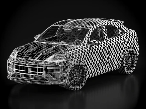 Porsche Cayenne Turbo GT 2024 - Blue Metallic 3D Model