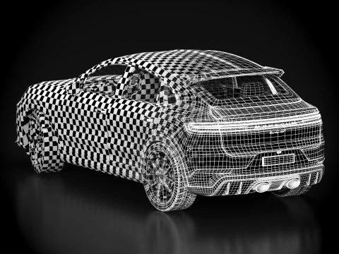 Porsche Cayenne Turbo GT 2024 - Blue Metallic 3D Model
