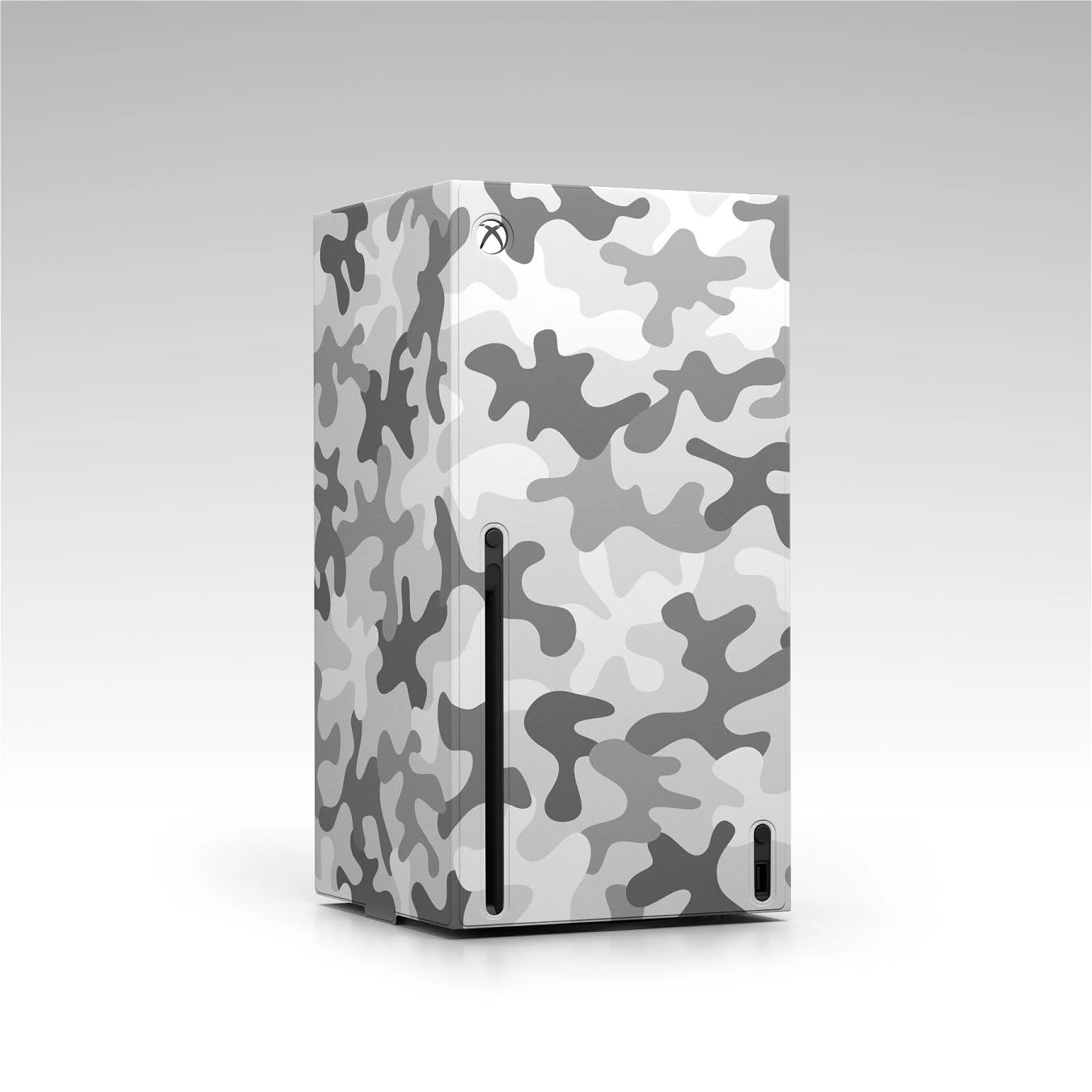Xbox Series X Console Wrap Arctic Camo 3D Model .c4d .max .obj .3ds .fbx .stl .blend 