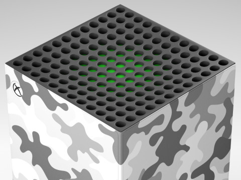 Xbox Series X Console Wrap Arctic Camo 3D Model