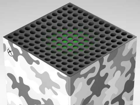 Xbox Series X Console Wrap Arctic Camo 3D Model