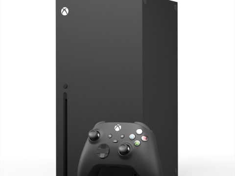 Xbox Series X Console and Controller Carbon Black 3D Model