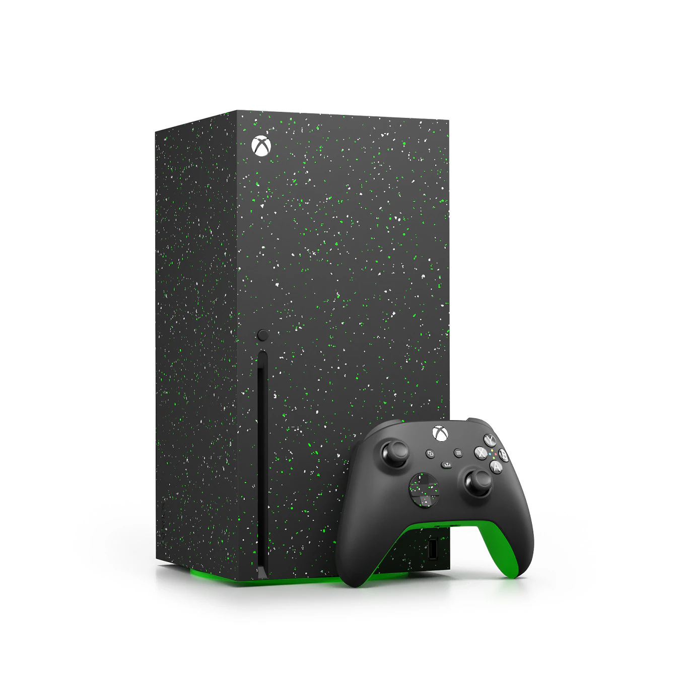 Xbox Series X Console and Controller Galaxy Black 3D Model .c4d .max .obj .3ds .fbx .stl .blend