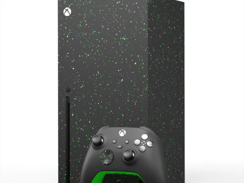 Xbox Series X Console and Controller Galaxy Black 3D Model