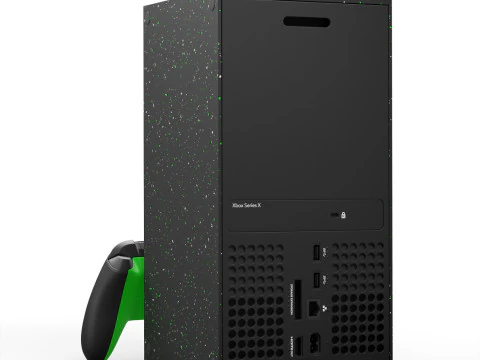 Xbox Series X Console and Controller Galaxy Black 3D Model