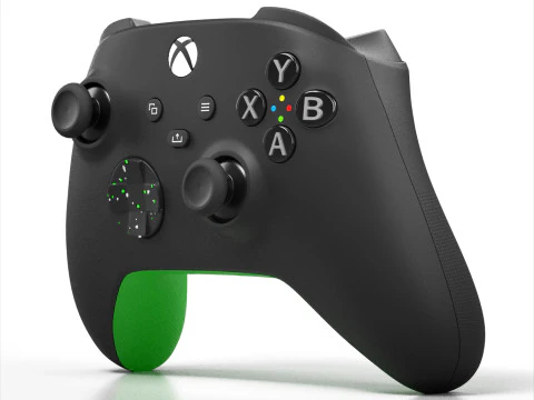 Xbox Series X Console and Controller Galaxy Black 3D Model