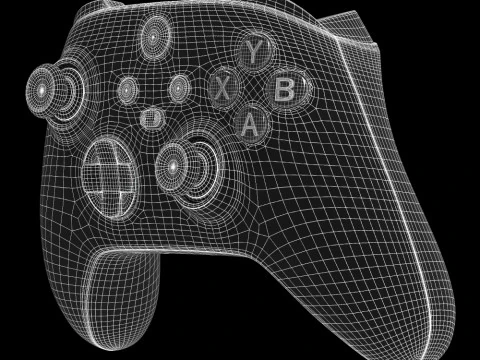 Xbox Series X Console and Controller Galaxy Black 3D Model