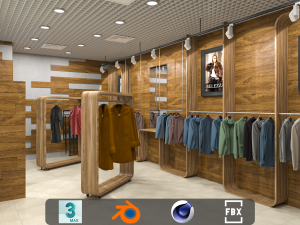Clothing store interior 3D Models