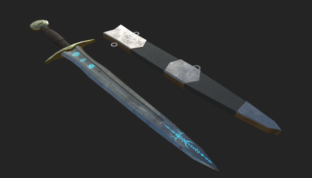 celtic sword 3D Modell .c4d .max .obj .3ds .fbx .stl .blend