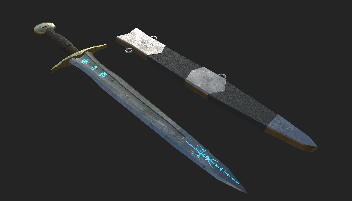 celtic sword 3D Model .c4d .max .obj .3ds .fbx .stl .blend 