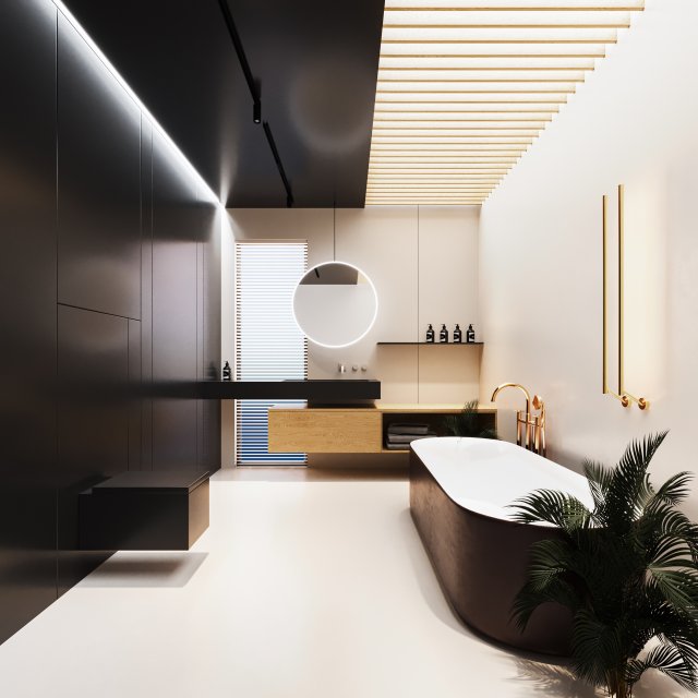 modern bathroom 3D 模型 .c4d .max .obj .3ds .fbx .stl .blend