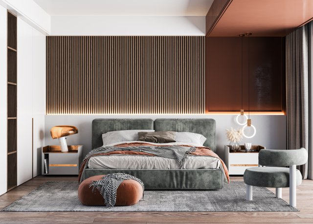 modern bedroom 3D Model .c4d .max .obj .3ds .fbx .stl .blend 