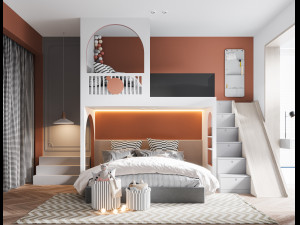 modern childrens bedroom Model 3D