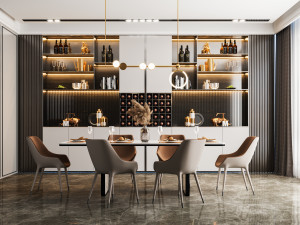 modern dinning room Modelo 3D