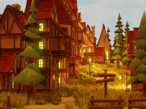 pacote de vila de fantasia Modelo 3D