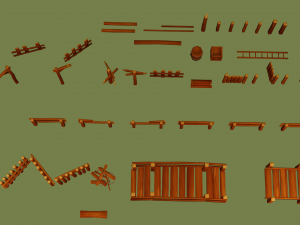 modular wooden prop pack 3D Модель