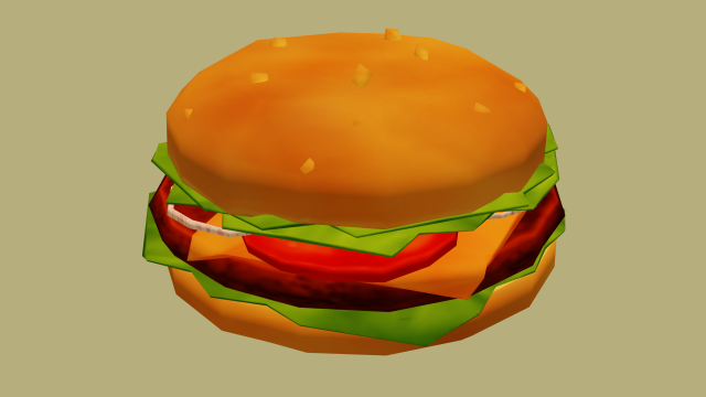 cartoon burger 3D Модель .c4d .max .obj .3ds .fbx .stl .blend 
