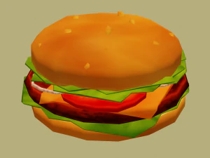 tekenfilm hamburger 3D Model